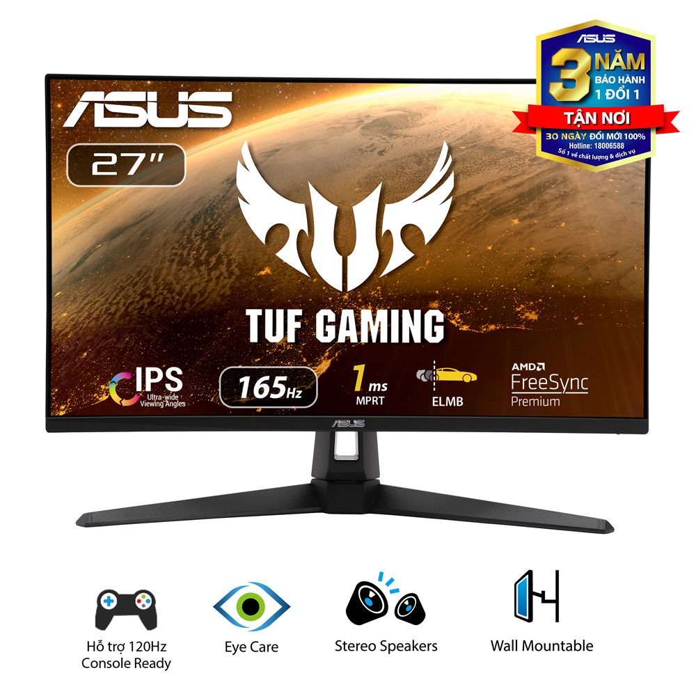 Màn hình ASUS TUF GAMING VG279Q1A 27&quot; IPS 165Hz, Adaptive-sync, FreeSync Premium, 1ms (MPRT) - Hàng Chính Hãng