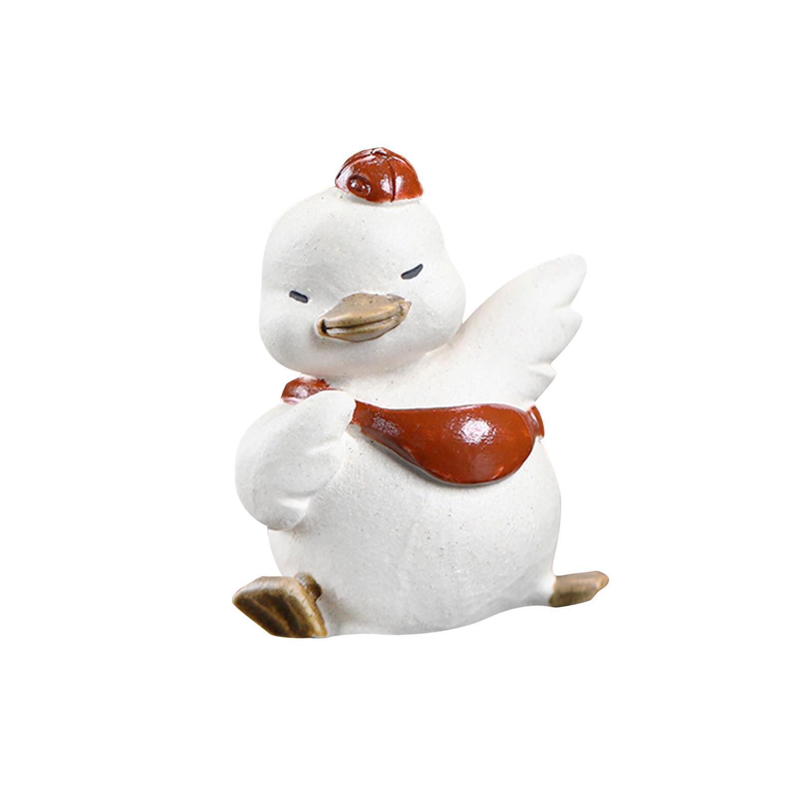 Duck Figurine Collectible Decorative Duck Statue for Tea Room Bedroom Office