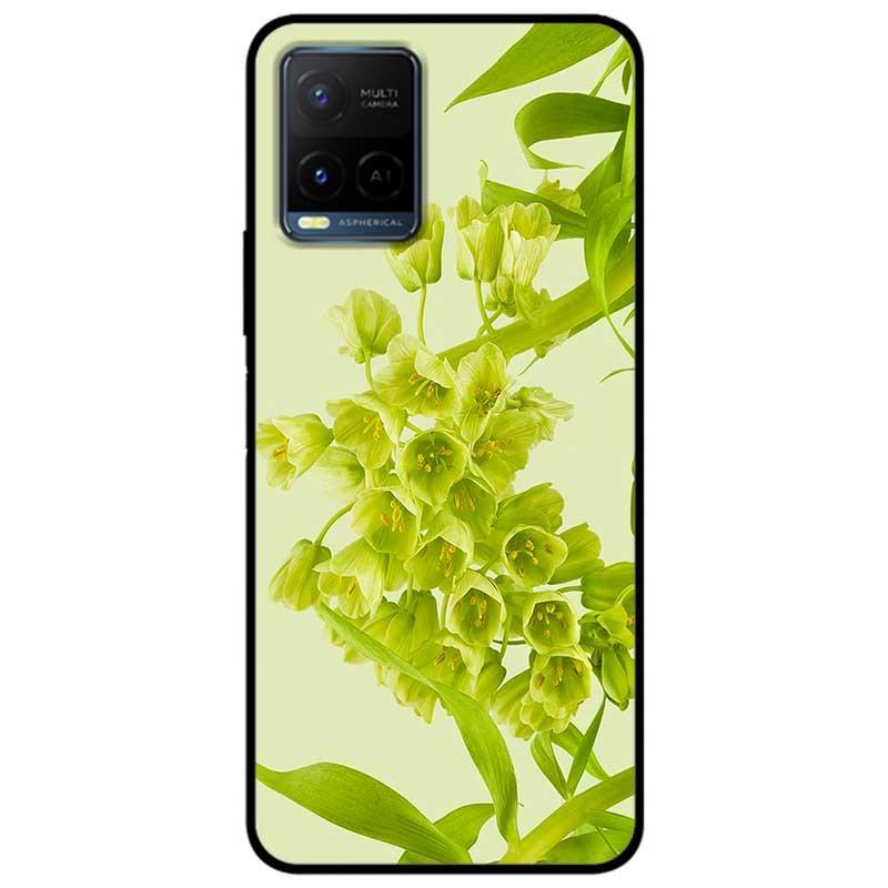 Ốp lưng dành cho Vivo Y21 - Vivo Y21s mẫu Hoa Xanh Nền Xanh