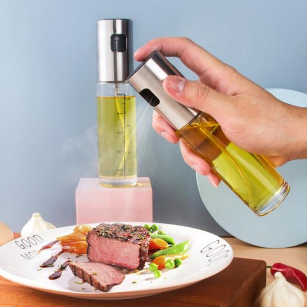 Bình Xịt Dầu Ăn Nhà Bếp Chất Liệu Thủy Tinh Sang Trọng Dung Tích 100ml Dạng Phun Sương
