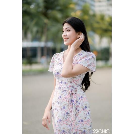 Váy thiết kế hoa nhí nơ eo Emory mini Dress - 22CHIC