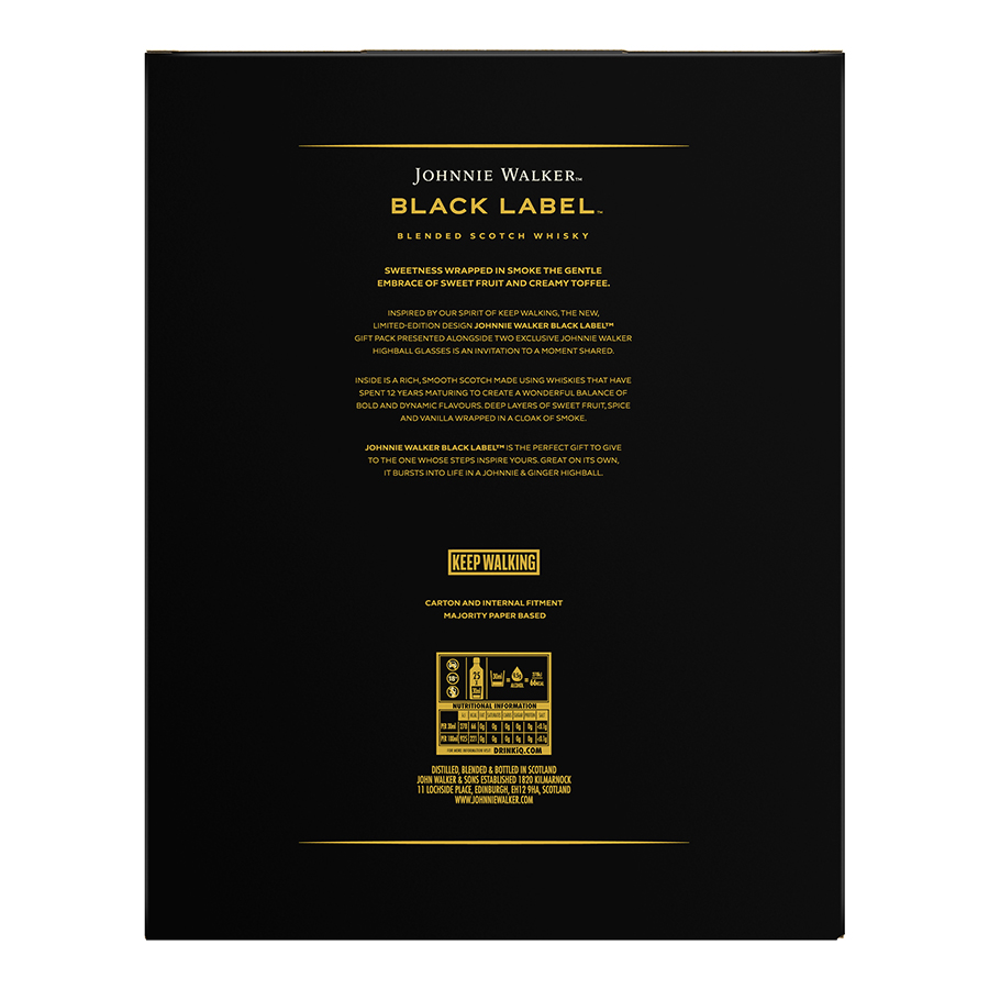 Hình ảnh Hộp Rượu Johnnie Walker Black Label 12YO Blended Scotch Whisky 40% 750ml