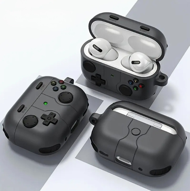 Case vỏ ốp bảo vệ dành cho tai nghe Airpods 1, 2, 3, 4, airpod Pro 1, Pro 2 silicon kèm móc kim loại - Hàng chính hãng