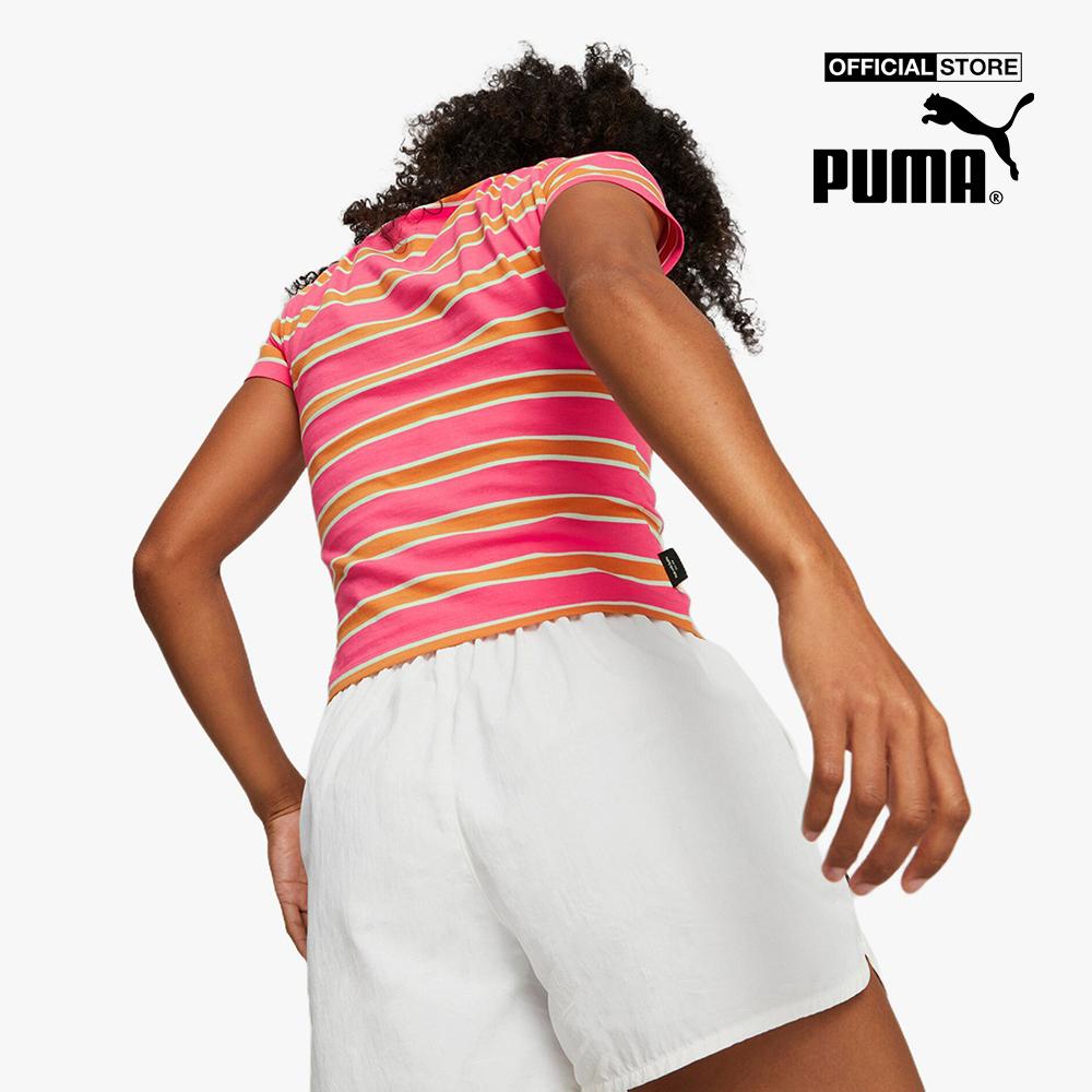 PUMA - Áo thun nữ cổ tròn tay ngắn Team 538377