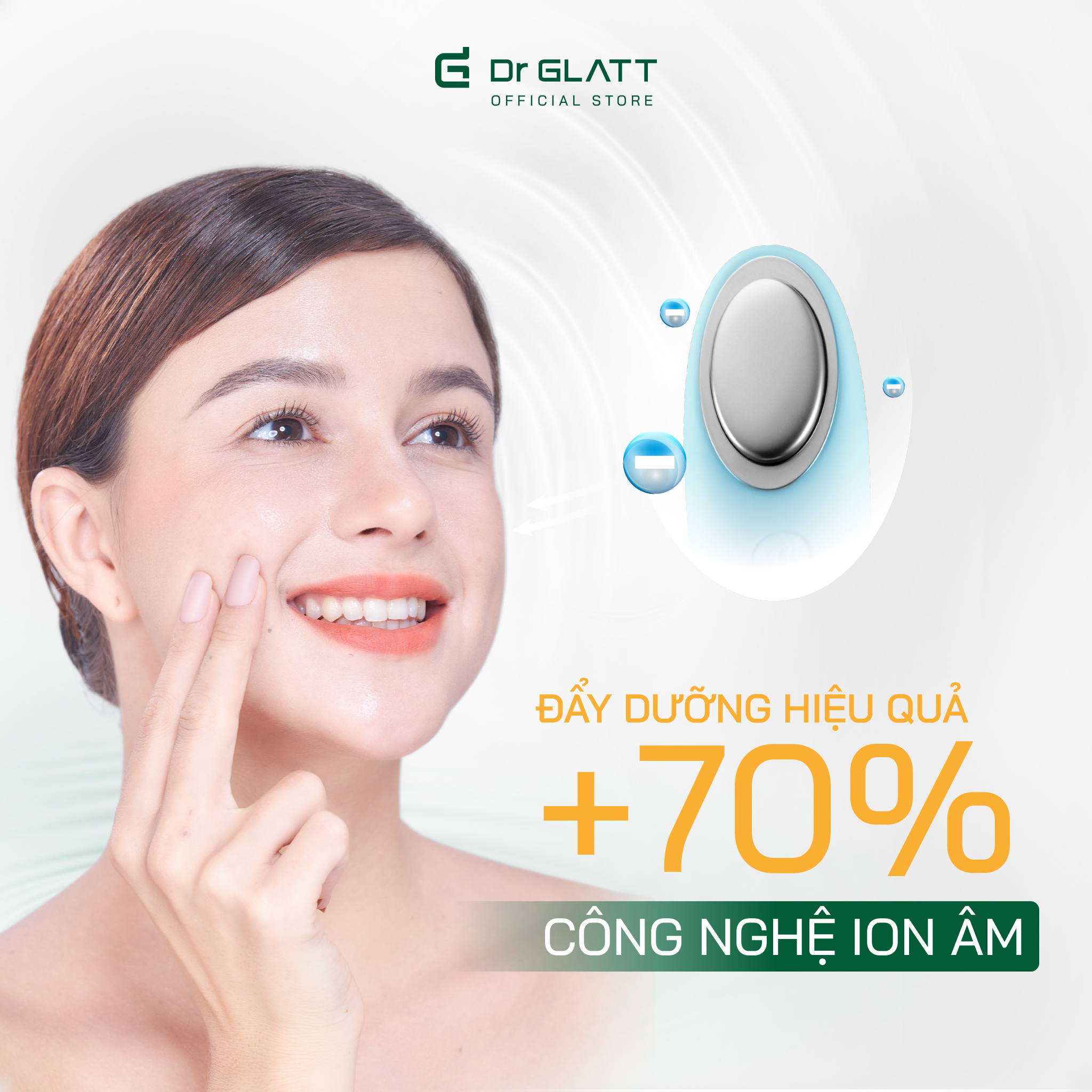 Máy rửa mặt và đẩy tinh chất Dua Fit Pro, 4 trong 1, hàng chính hãng Dr Glatt, thương hiệu Đức