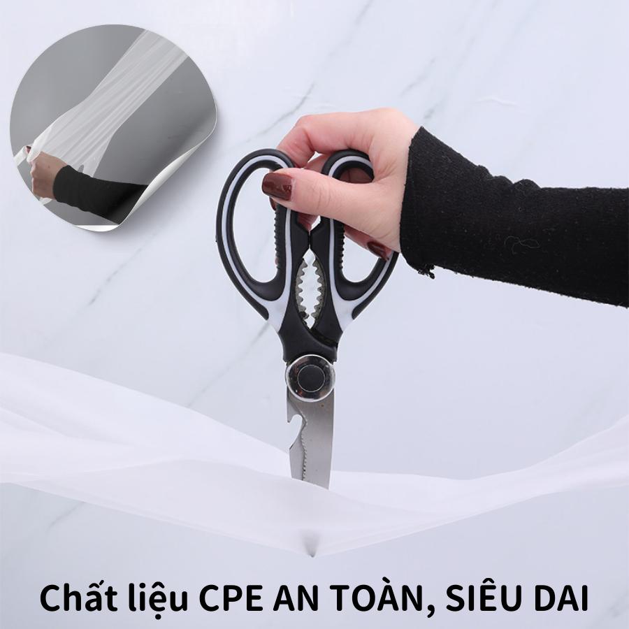Găng TPE Siêu Dai Dùng 1 Lần - Dài 60Cm, Có Chun Chống Tuột, Găng Tay Rửa Chén Bát, Giặt Đồ Dọn Dẹp Đa Chức Năng