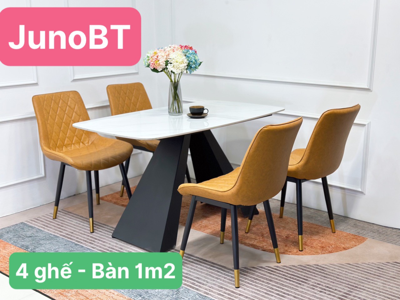 Bộ Bàn Ăn Mặt Đá Cao Cấp 2023 Hàng Sẵn Kho Đủ Màu Lựa Chọn