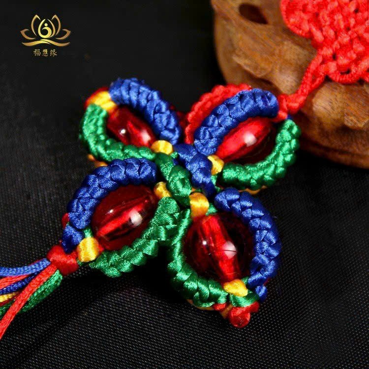 Dây treo chày Kim Cang ngũ sắc may mắn Bình An Tây Tạng