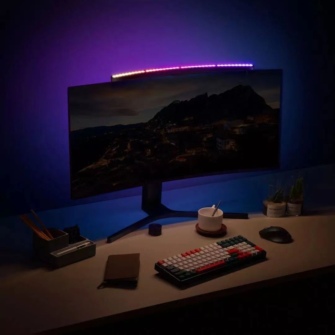 Xiaomi Lymax Đèn bàn Màn hình cong Đèn treo RGB Màu PC Màn hình máy tính Thanh ánh sáng Bảo vệ mắt Điều khiển từ xa-Hàng chính hãng