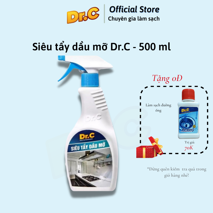 Đặc biệt tri ân khách hàng ( Siêu tẩy dầu mỡ Dr.C + Bột thông tắc đường ống, chậu rửa, lồng giặt Be -easy) - Hàng chính hãng