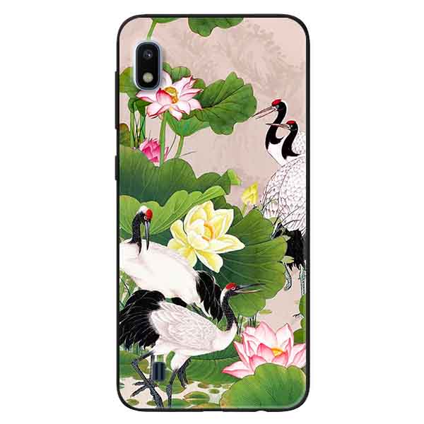 Ốp lưng in cho Samsung A10 Mẫu Sen Và Hạc