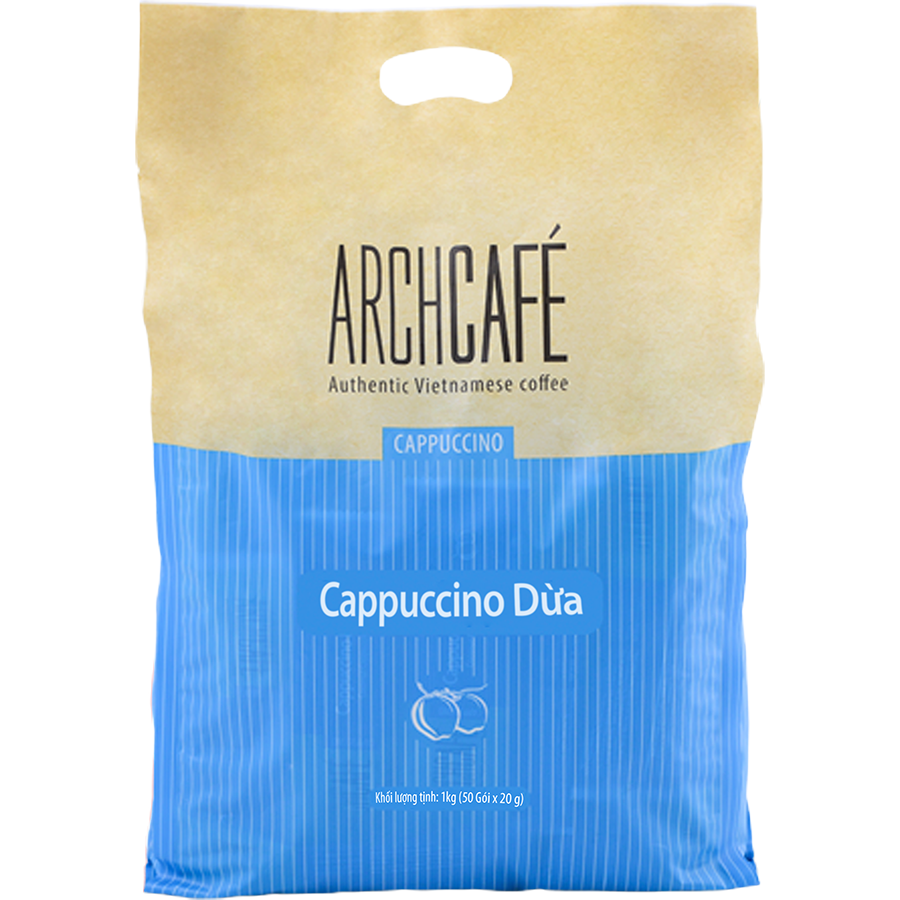 Túi Cà Phê Hòa Tan Archcafe Cappuccino Dừa 50 gói x 20g