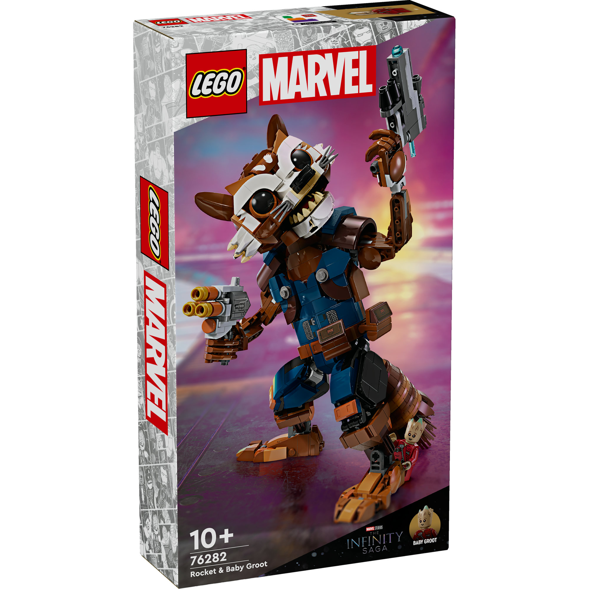 LEGO SUPERHEROES 76282 Đồ chơi lắp ráp Mô hình nhân vật Rocket (566 chi tiết)