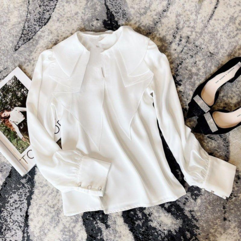 Áo sơ mi nữ cổ bèo nữ tính
