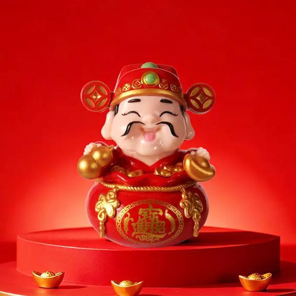 Mô Hình Thần Tài Lắc Đầu - WanLongDa 026 - Màu Đỏ