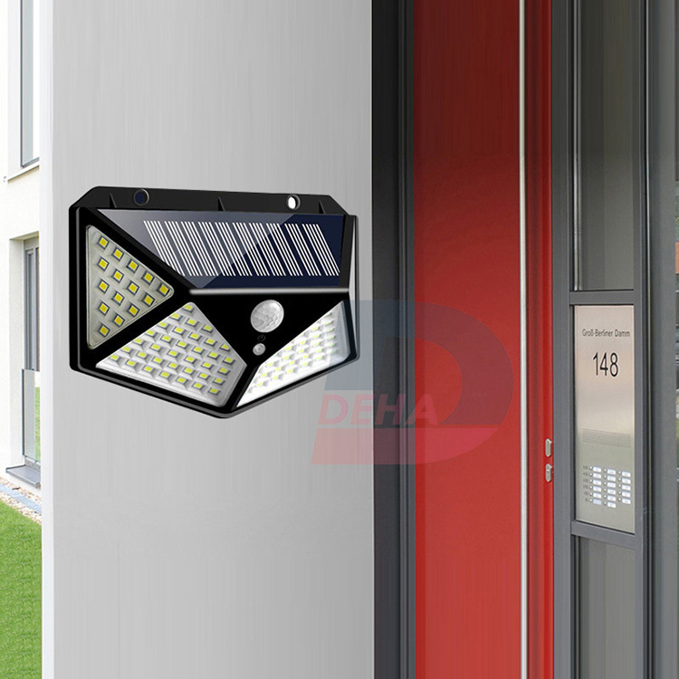 Đèn năng lượng mặt trời Solar 100 LED Công Nghệ Chống Nước IP 65, Cảm Biến Chuyển Động, 3 chế độ sáng