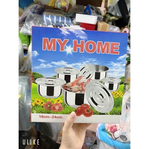 Bộ Nồi Inox 5 Món MY HOME Không Quai Đủ Kích Cỡ Siêu Tiện Lợi Đa Năng hót hít 2021