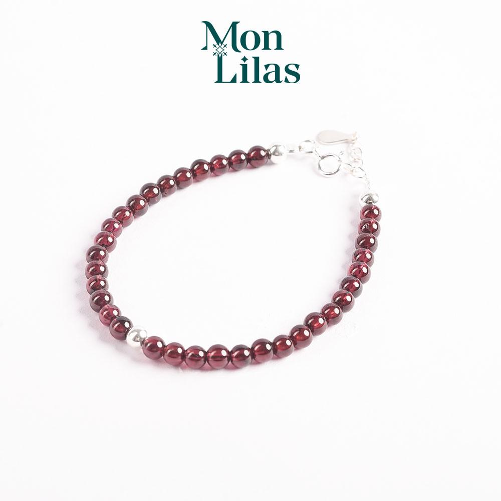 Vòng tay Bạc Mon Lilas Đính Đá Garnet Thời Trang V112109