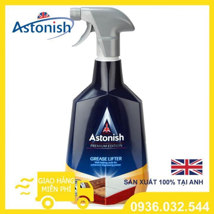 Bình xịt tẩy dầu mỡ cháy khét Astonish C6750 750ml sản xuất tại Vương Quốc Anh chuyên dùng vệ sinh các bề mặt bếp gas từ hồng ngoại và khu vực bếp