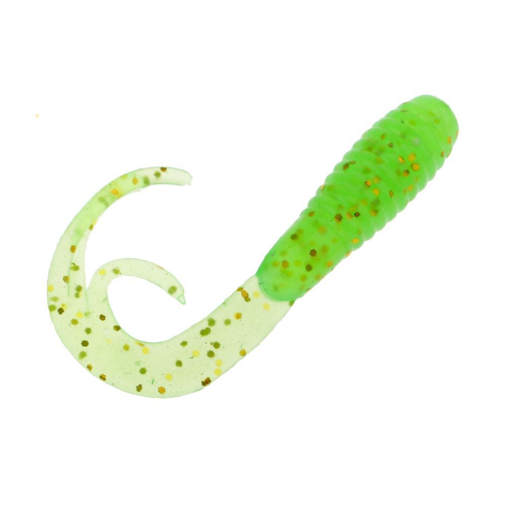50pcs Soft Fishing Lure Grum Worms Jelly Lure Jig Head Bait Made of durable soft plastic