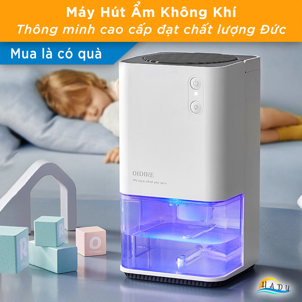 Máy Hút Ẩm Không Khí Phòng Ngủ Trong Nhà Mini Cao Cấp Công Suất Lớn Tiết Kiệm Năng Lượng Đạt Chất Lượng Đức OIDIRE