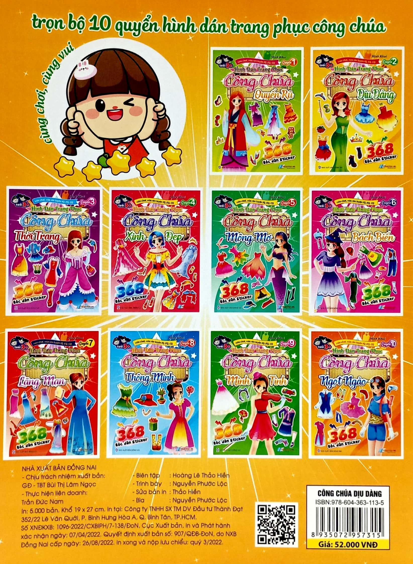 368 Bóc Dán Sticker - Hình Dán Trang Phục Công Chúa - Quyển 2 - Dịu Dàng