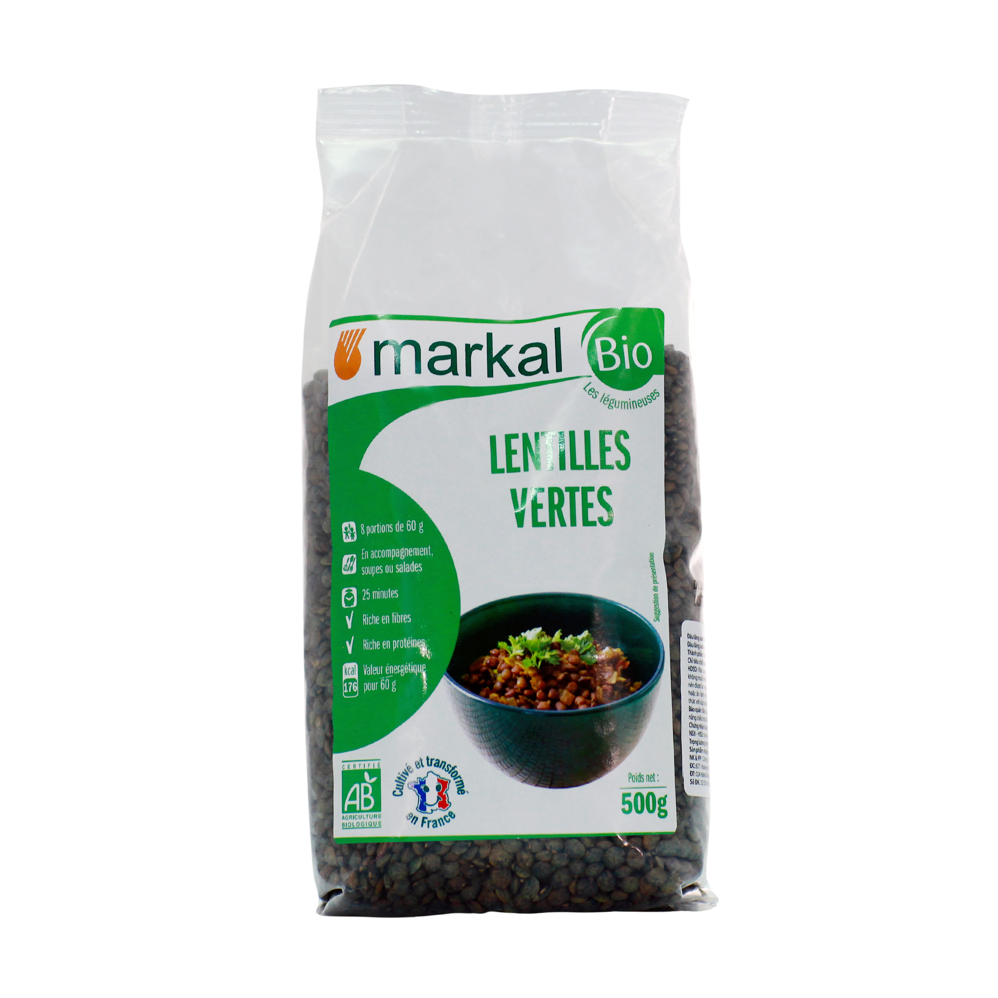 Đậu Lăng Xanh Hữu Cơ Markal 500g Nhập Khẩu Từ Pháp