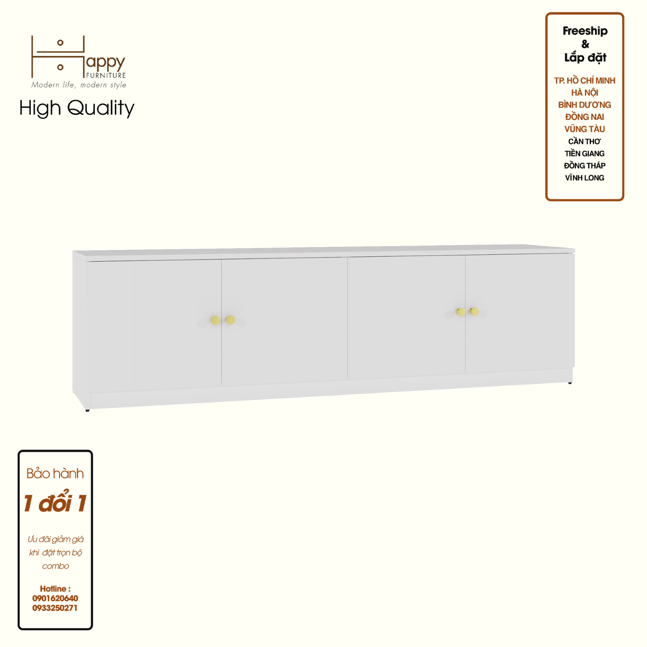 JOVIE, Kệ TV 4 cửa mở , 180cm x 40cm x 50cm , KTV_043