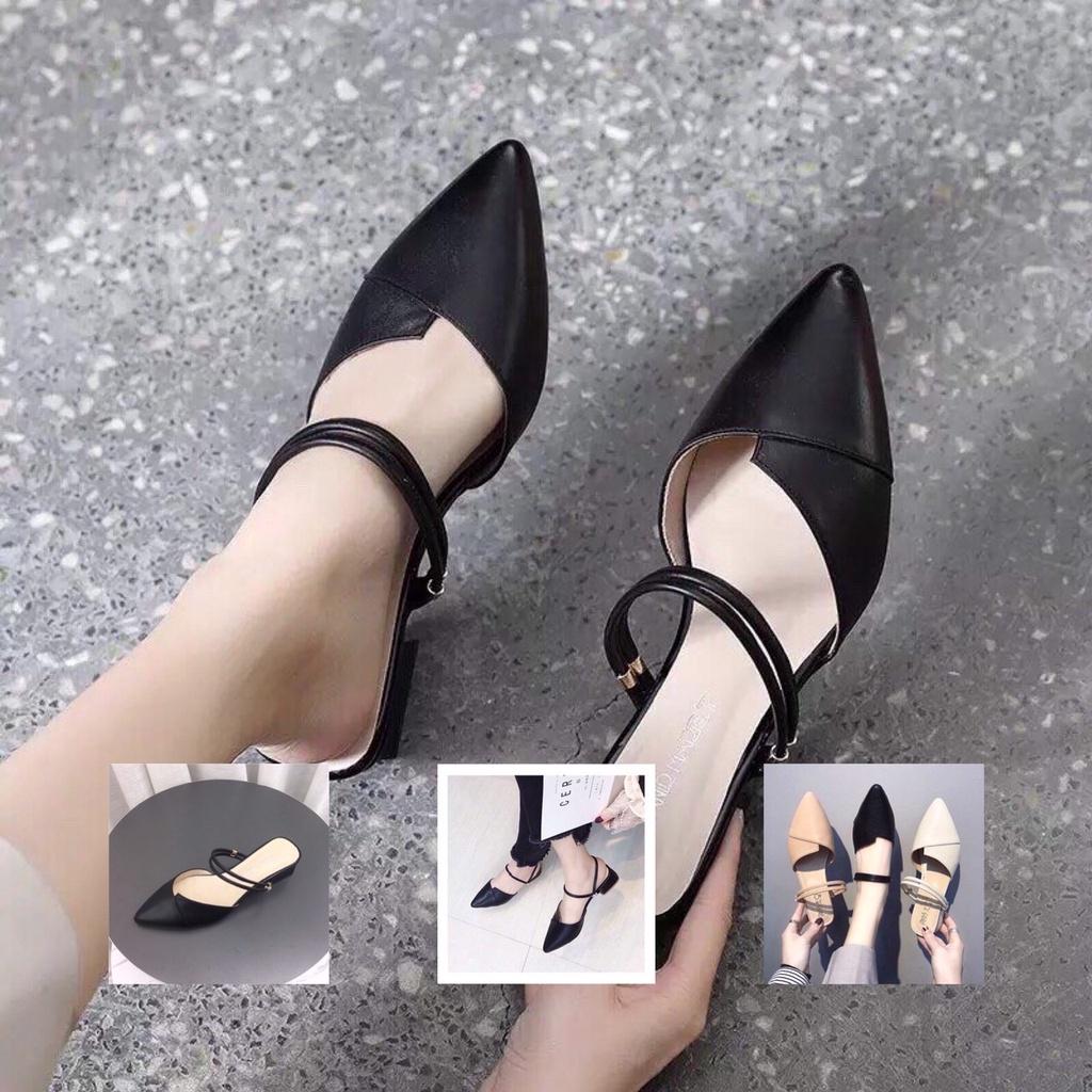 Sandal nữ, sandan mũi nhọn 2cm, sục nữ mũi nhọn nhẹ nhàng sang chảnh( sục 3 kiểu