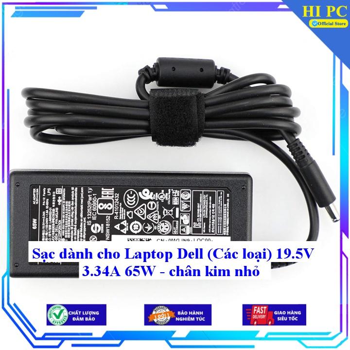 Sạc dành cho Laptop Dell (Các loại) 19.5V 3.34A 65W - chân kim nhỏ - Kèm Dây nguồn - Hàng Nhập Khẩu