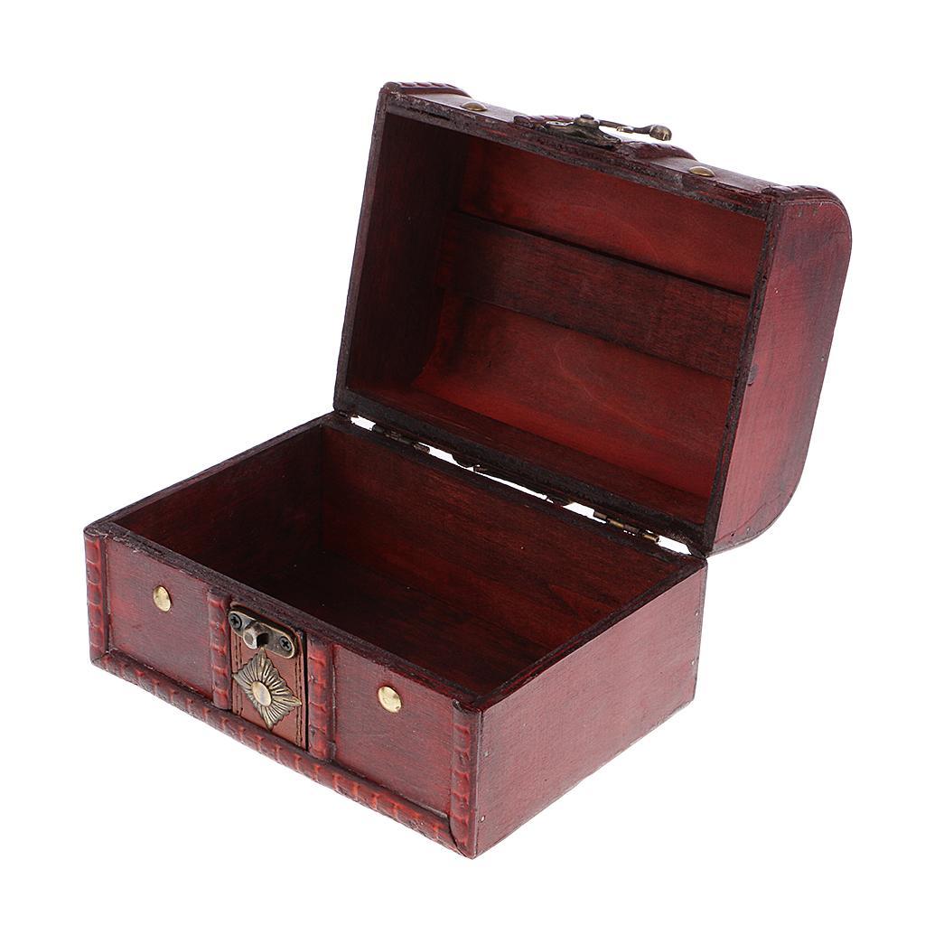 4 Pieces Vintage Wood Jewelry Box Necklace Bracelet Storage Organizer Case