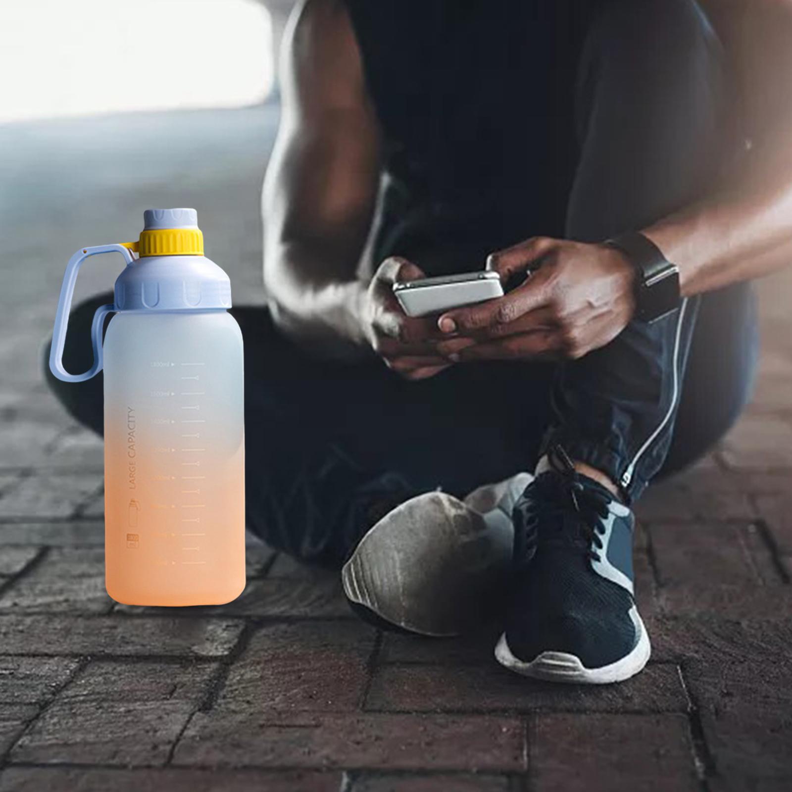 1800ML Large Capacity Reusable Motivational Water Bottle Jug Drinking Kettle for Sports Running Cycling