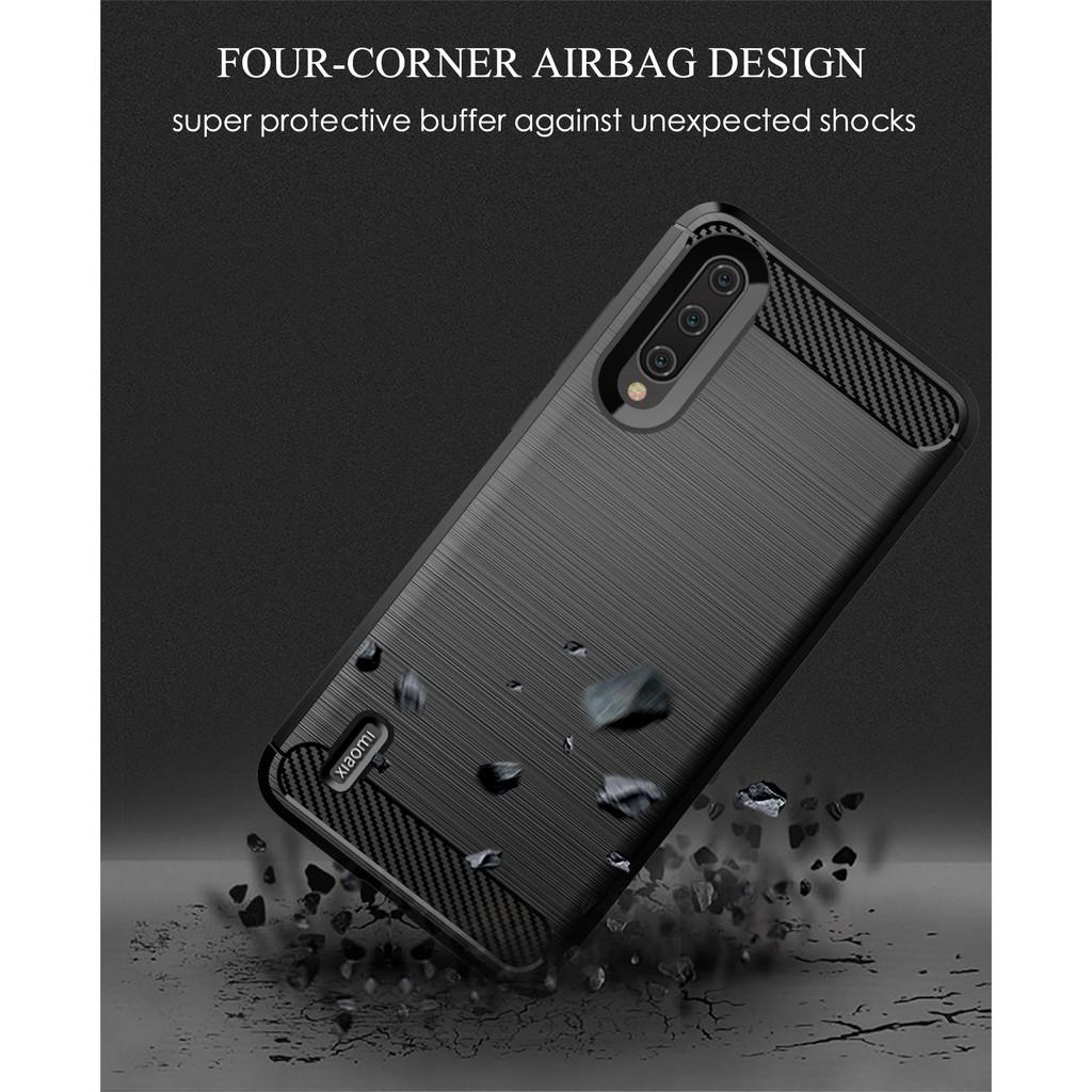 Ốp lưng cho Xiaomi Mi A3 dẻo Carbon phay xước chống sốc chống vân tay