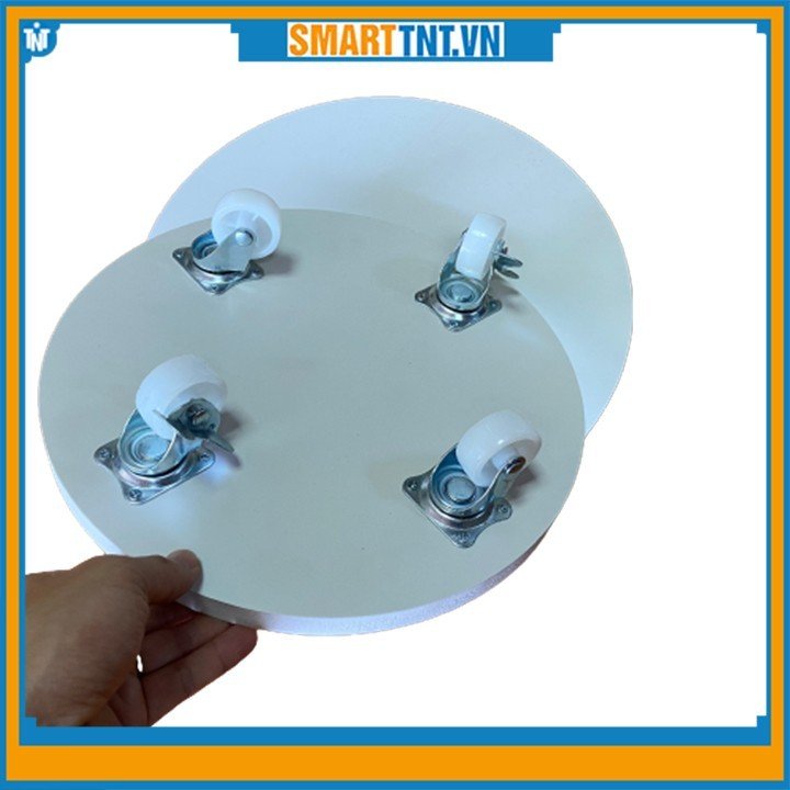 Đế để chậu cây có bánh xe nhựa trắng chịu tải 150kg