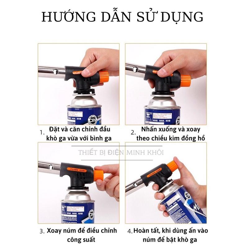 Đèn Khò Ga Cầm Tay Flame gun, đầu khò ga tự động, den kho ga