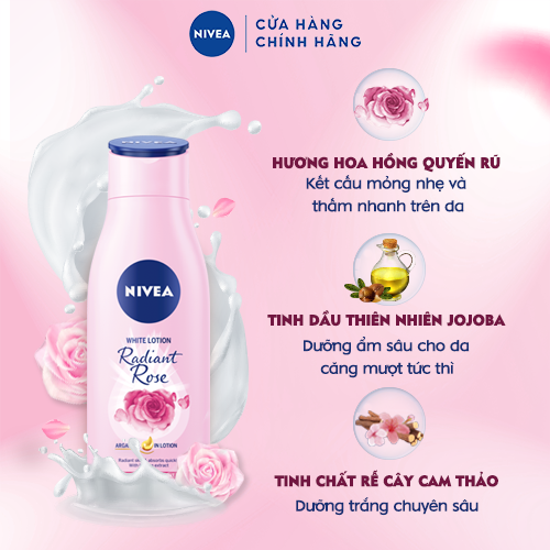 Sữa Dưỡng Thể Dưỡng Trắng NIVEA Hương Hoa Hồng Radiant Rose (200ml) - 85706