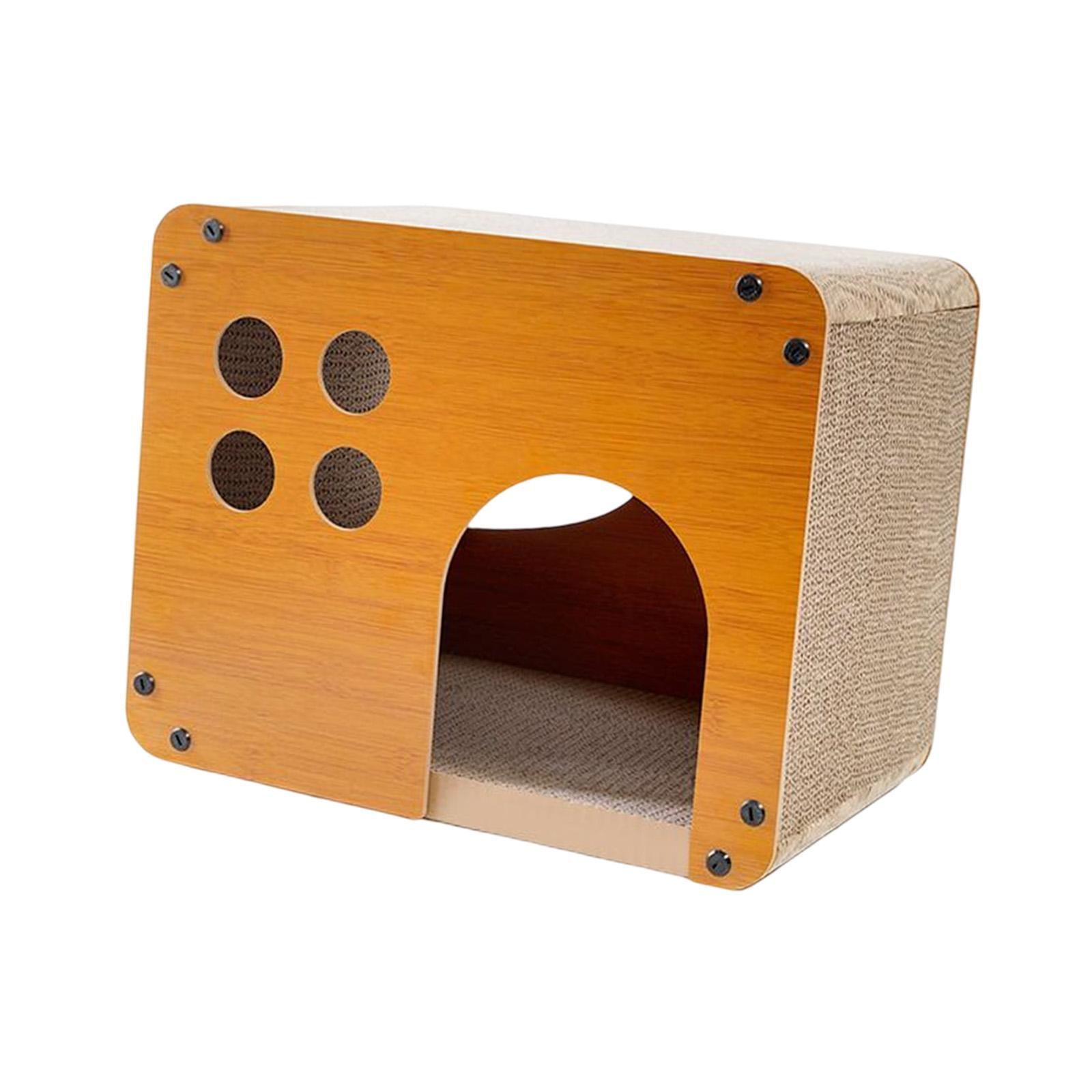 Pets Nest Corrugated Cardboard Breathable Wooden Cat Dog House for Hamster