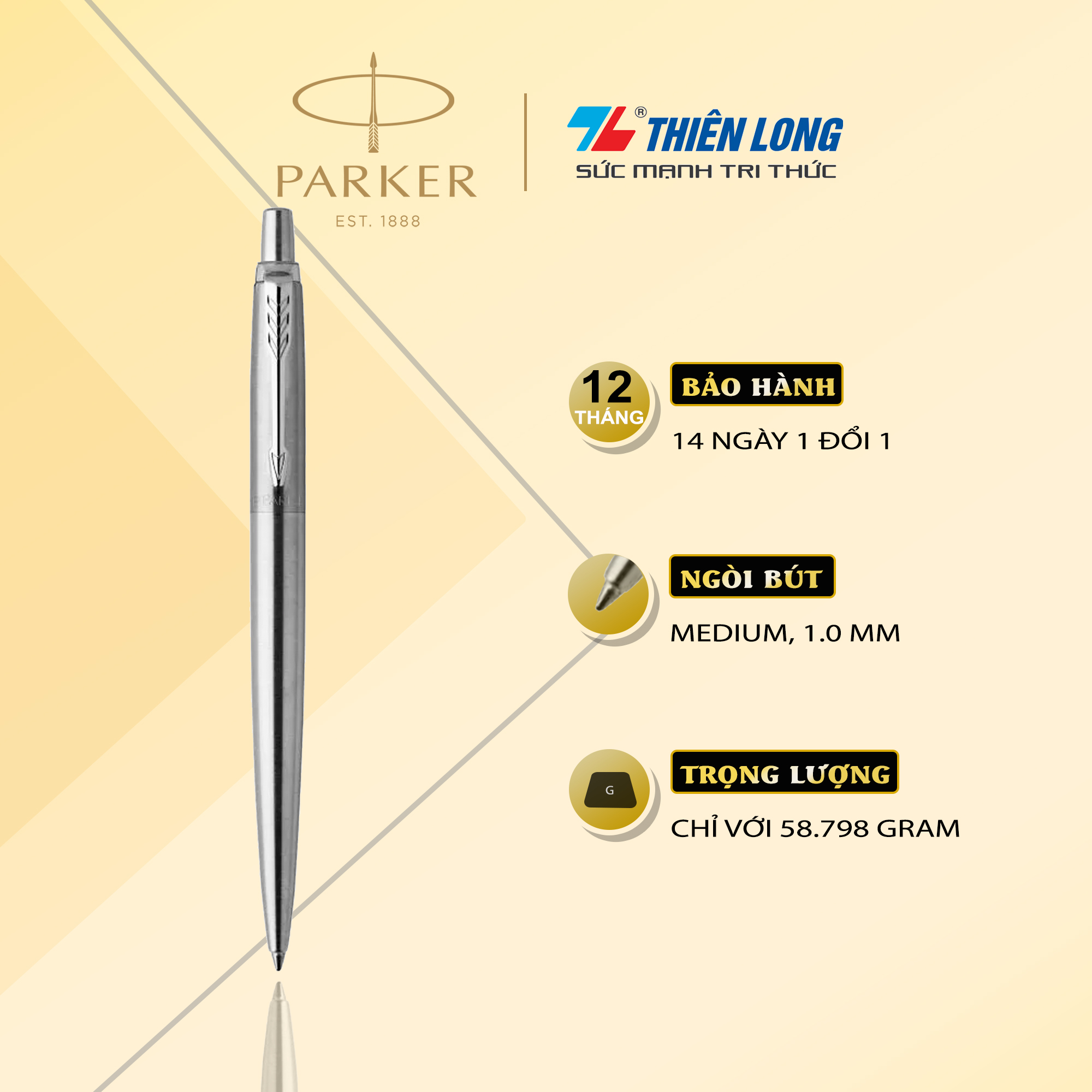 Bút Bi Cao Cấp Parker Jotter Đ - Stain Steel Ct Tb6 - 1953344