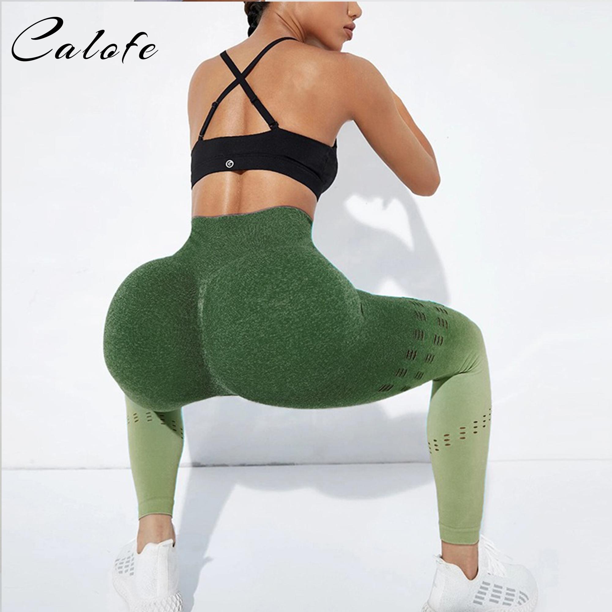 2023 Phụ nữ liền mạch Peach Butter Gradient Cao vòng eo ra khỏi tập thể dục tập thể dục Yoga Gym Thuốc tập luyện đào tạo Color: Emerald green 01 Size: S