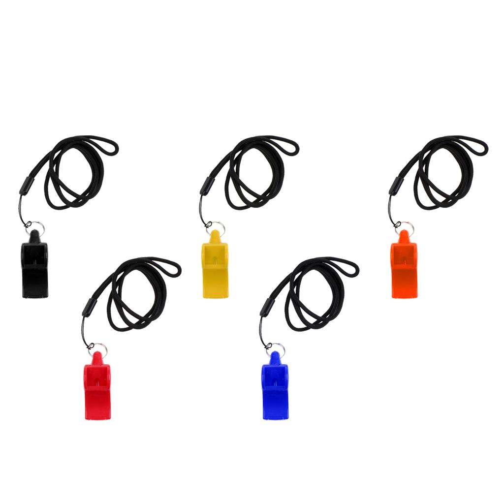 Durable Plastic Emergency Survival Whistle with Lanyard for Marine Boat Kayaking Safety Outdoor Sports Camping Hiking