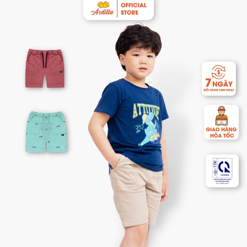 Quần Short Kaki Bé Trai ARDILLA Thiết Kế Basic, Vải Cotton Co Giãn Tốt, Thoải Mái Cho Bé 4-10 Tuổi AB1602