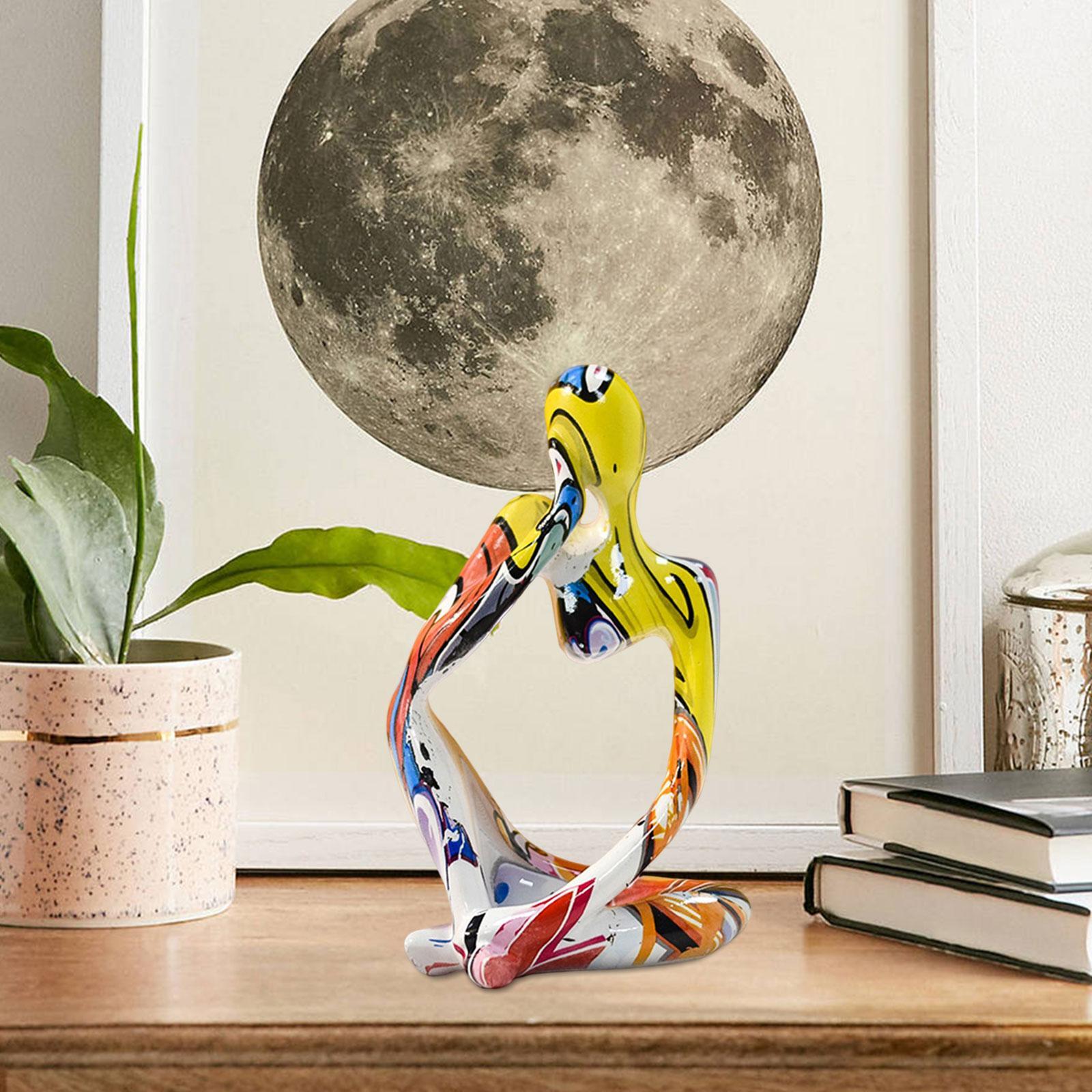 Abstract Thinker Statue Resin Sculpture Living Room Decor Figurine Handmade