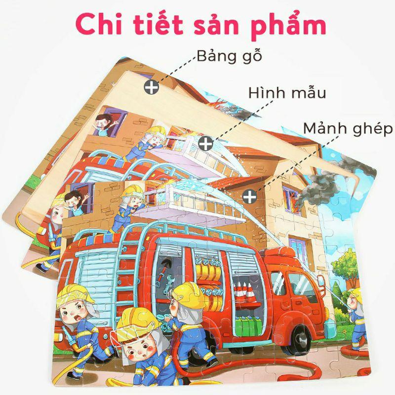 Đồ Chơi Tranh Ghép Gỗ 60 Miếng Ghép Nhiều Chủ Đề Cho Bé