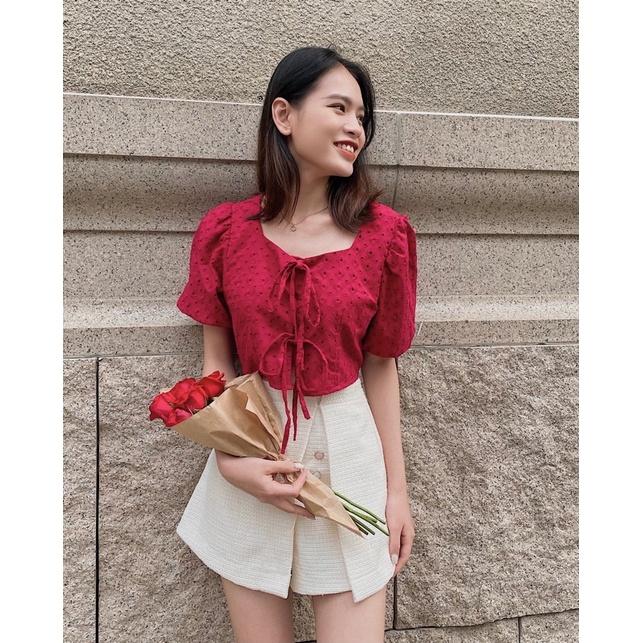 Quần giả váy nữ ngắn cạp cao chữ A REVERCLOTHINGS Tweed cao cấp Joy Skort