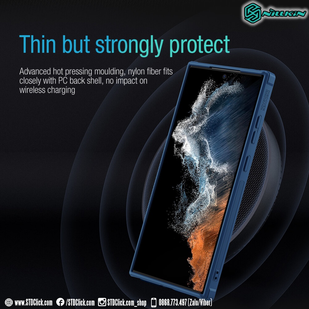 ỐP LƯNG DÀNH CHO ĐIỆN THOẠI SAMSUNG GALAXY S23 ULTRA 5G NILLKIN TEXTURED S NYLON FIBER BẢO VỆ CAMERA