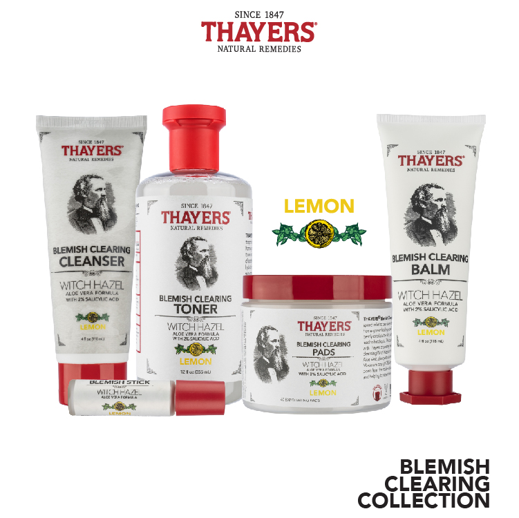 Bông tẩm nước hoa hồng không cồn Thayers BHA thuộc bộ sản phẩm Thayers Blemish Clearing - Hương chanh 60 miếng