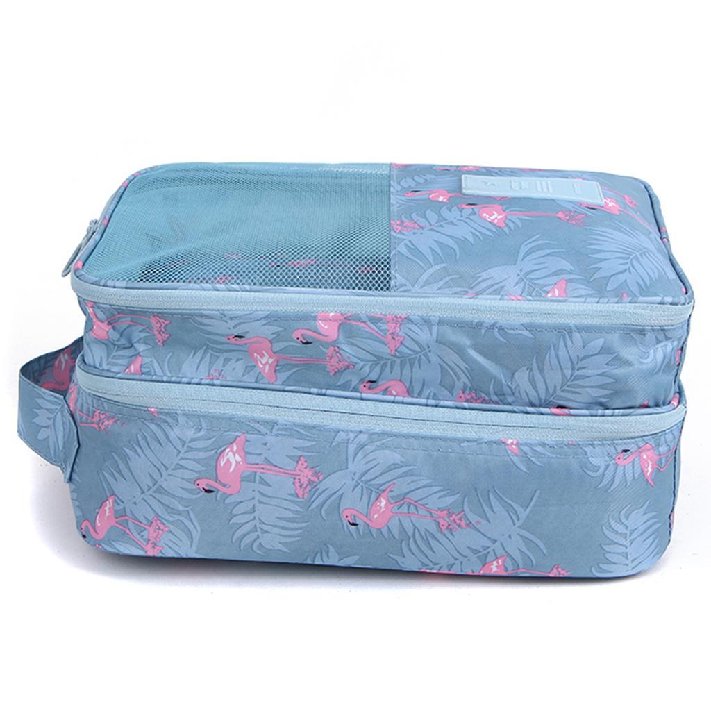 Portable Waterproof Shoe Storage Bag Zippered Travel Organizer