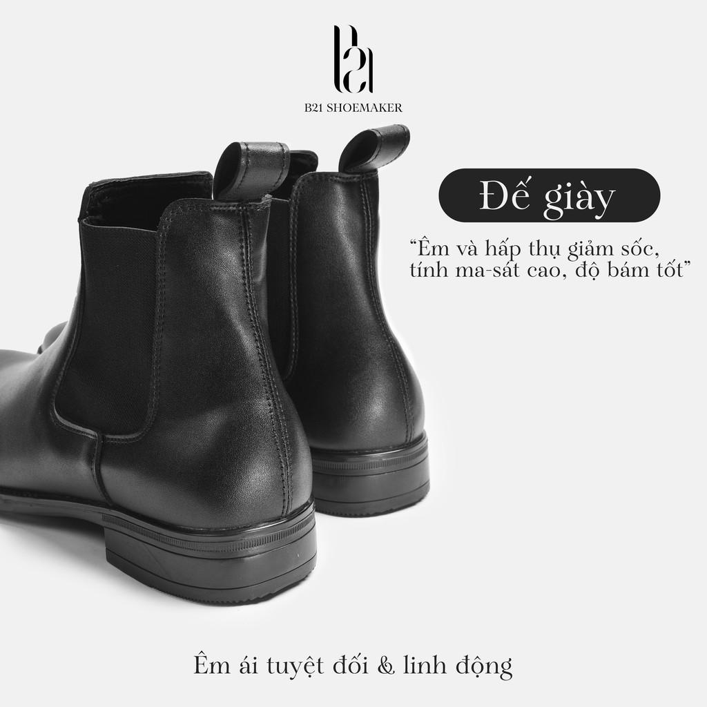Giày Tây Nam Chelsea Boot B21 Shoemaker Cổ Cao Da PU Loại 1 Đi Trên 6 Tháng Công Sở Tăng Chiều Cao Classic Full Box