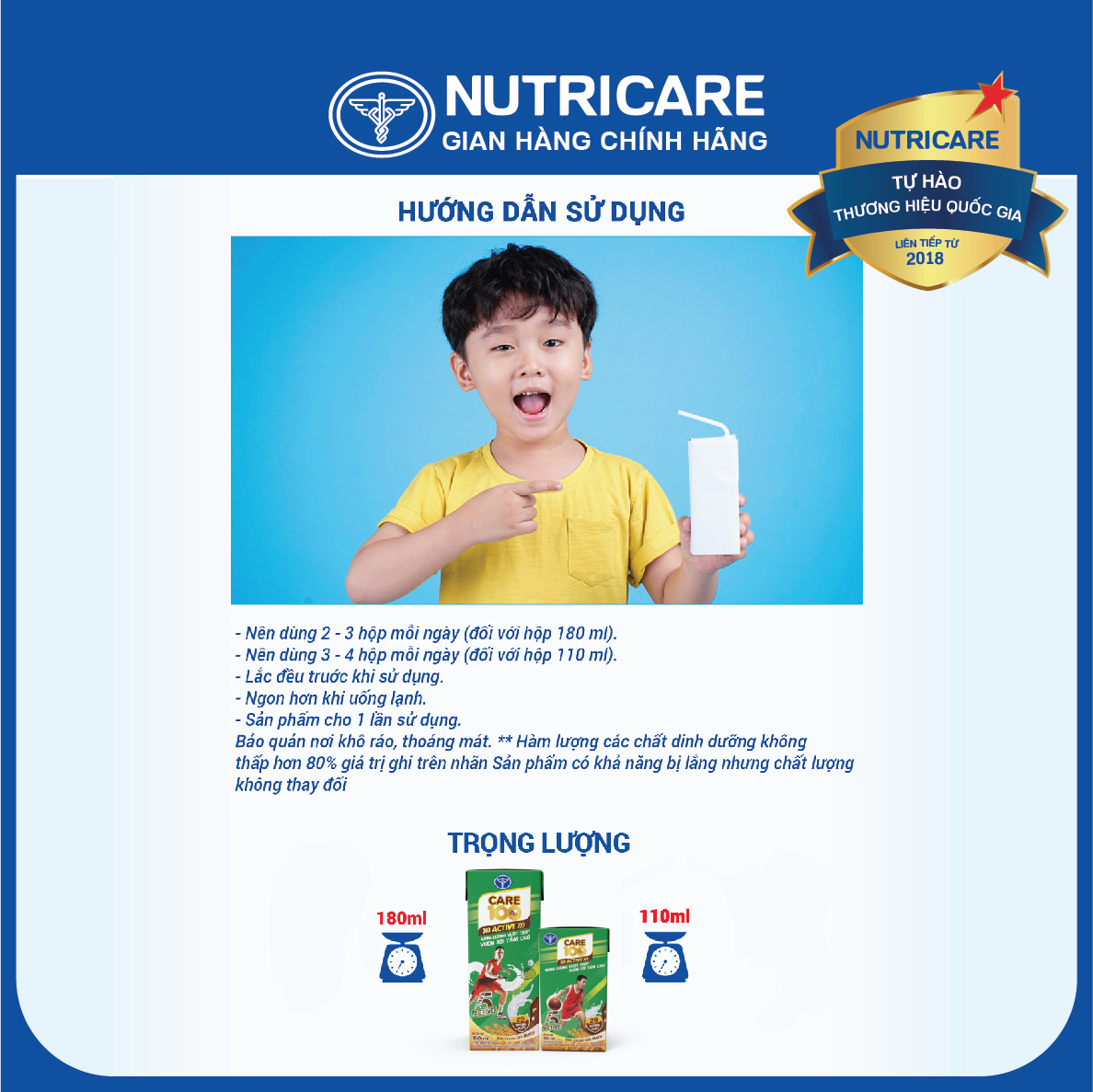 [Mua 11 lốc tặng 1] Sữa nước Nutricare Care 100 Active ca cao lúa mạch (110ml)