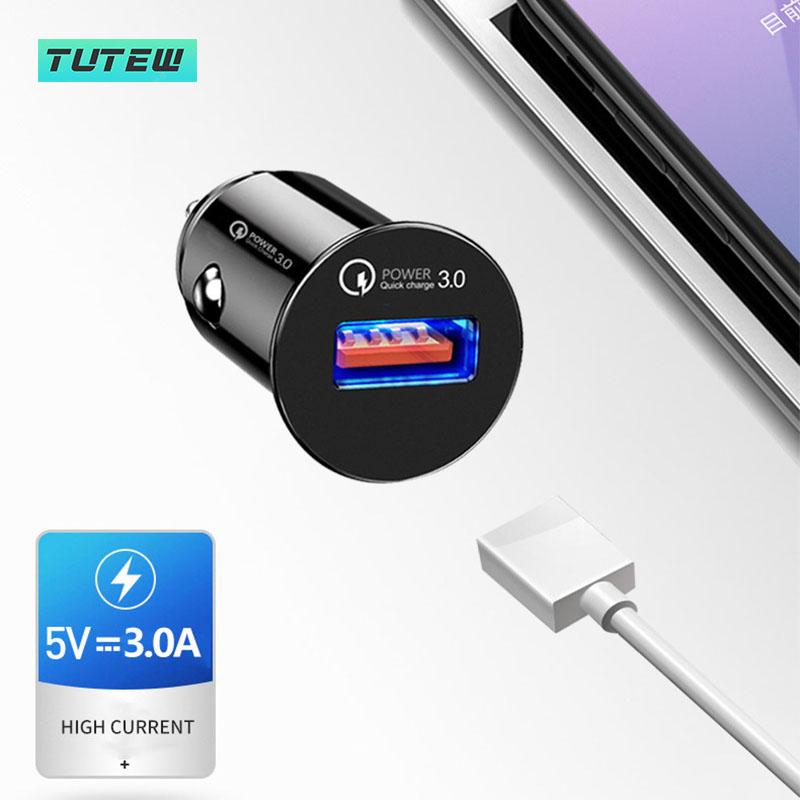 Bộ sạc xe minil sạc USB Quick Charge 3.0 cho điện thoại di động Bộ sạc xe hơi USB QC 3.0 Bộ sạc xe hơi sạc nhanh